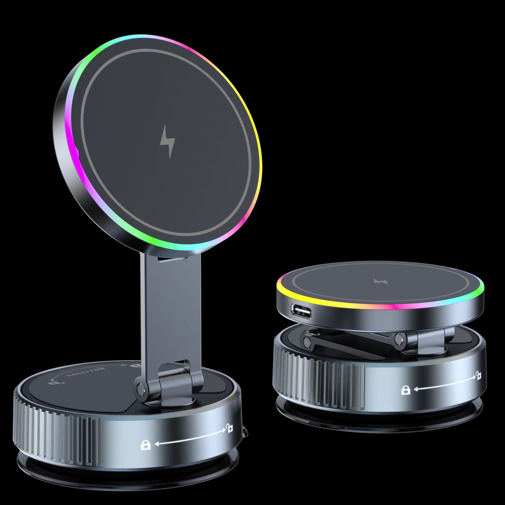 15W Magnetic Wireless Car Charger  MultiAngle Rotation Phone Holder For IPhone 1216 Pro Max 6
