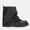 Womens Autumn Winter Calf Boots Pleated Leather MidLeg Design With Thick High Heels 11