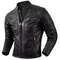 Mens Genuine Leather Motorcycle Jacket  Retro Brown Cowhide Stand Collar Biker Jacket 7