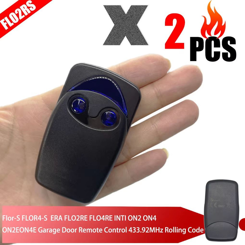 2PCS FLOR FLO2RS Garage Gate Remote Control  43392MHz Rolling Code Compatible With FLO4RS ON1 ON2 O 0