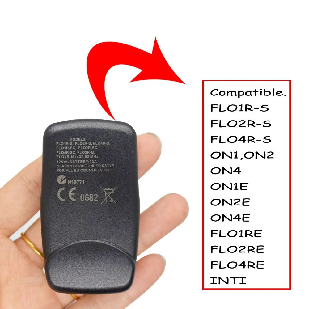 2PCS FLOR FLO2RS Garage Gate Remote Control  43392MHz Rolling Code Compatible With FLO4RS ON1 ON2 O 2