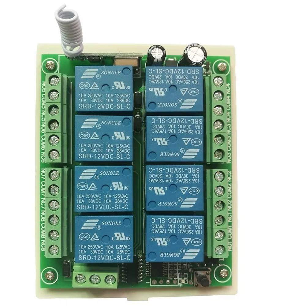433MHz 8Channel RF Wireless Remote Control Switch  DC 12V24V Relay Receiver With Industrial Transmi 10