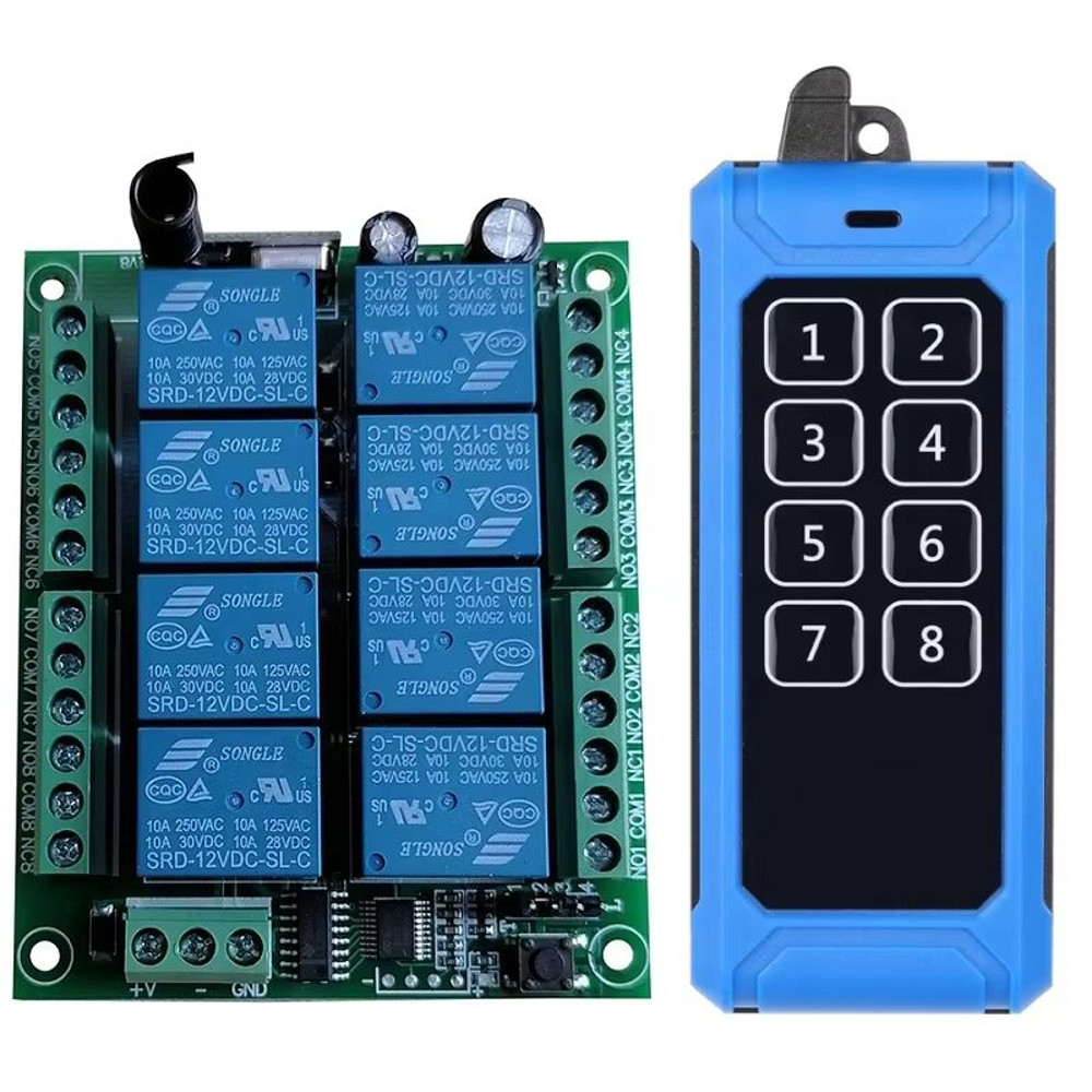 433MHz 8Channel RF Wireless Remote Control Switch  DC 12V24V Relay Receiver With Industrial Transmi 1