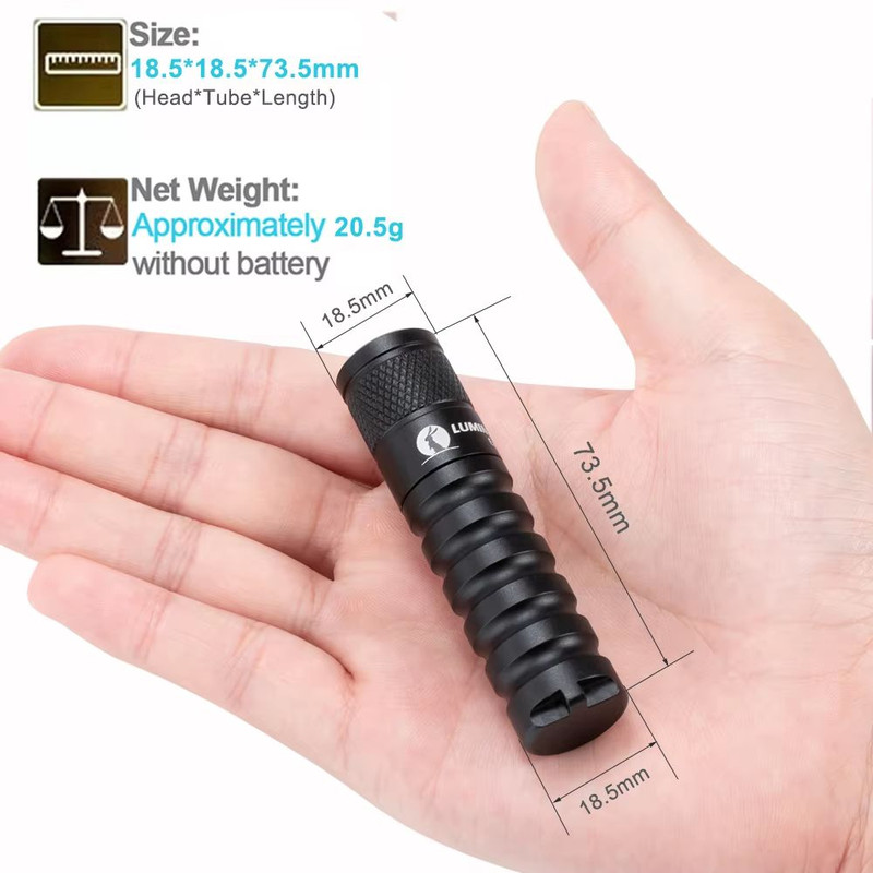 EDC15 Portable LED Flashlight  760 Lumen Keychain Torch With IP68 Waterproof Rating AA14500 Battery 2