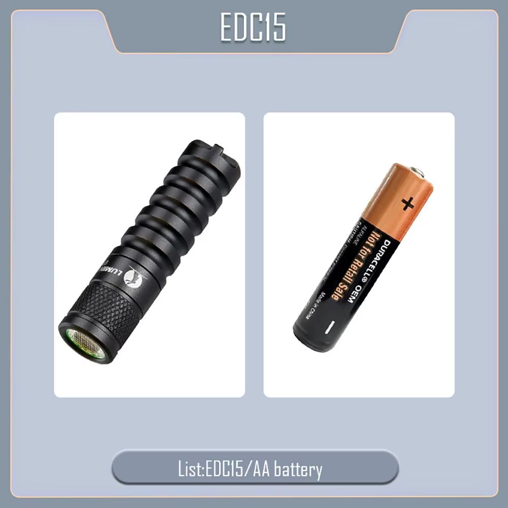EDC15 Portable LED Flashlight  760 Lumen Keychain Torch With IP68 Waterproof Rating AA14500 Battery 8