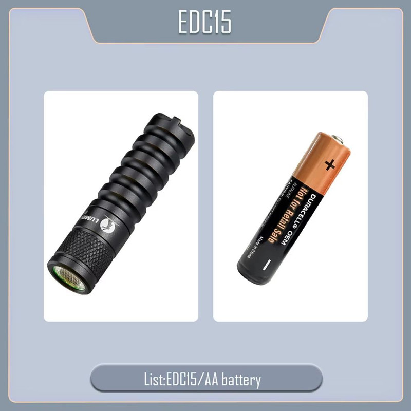 EDC15 Portable LED Flashlight  760 Lumen Keychain Torch With IP68 Waterproof Rating AA14500 Battery 8