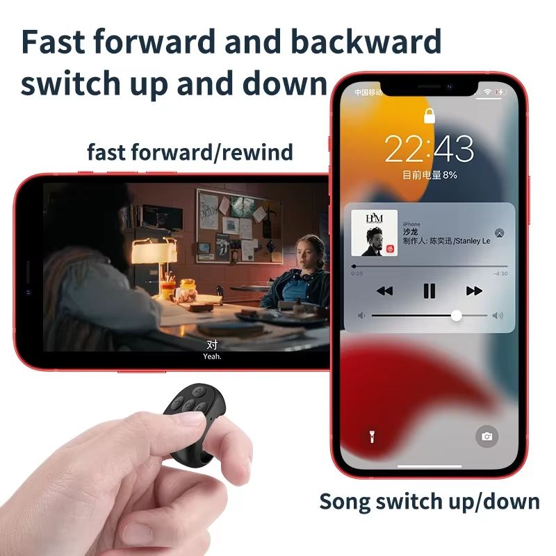 Bluetooth Fingertip Remote Control Ring  Page Turner Music Controller  Camera Shutter For TikTok IP 4