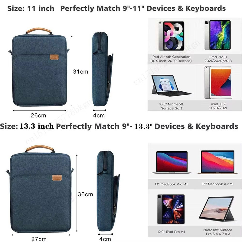 Protective Tablet Sleeve Bag Slim Carrying Case For IPad Pro IPad Air IPad 10th7th Generation 1