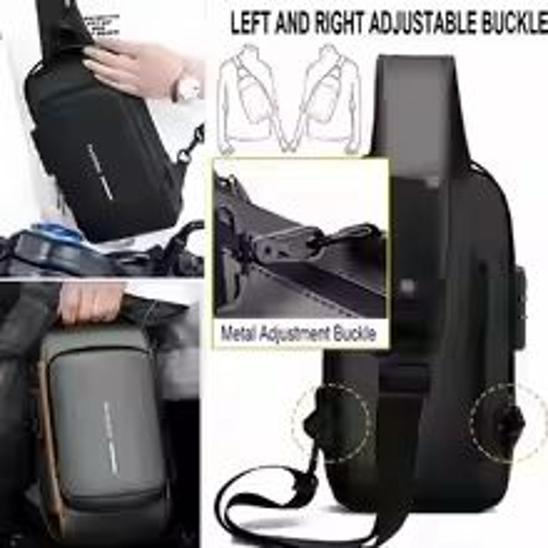 Mens AntiTheft Chest Bag  Durable Oxford Fabric Crossbody Backpack For Motorcycle Sports  Casual Tr 4