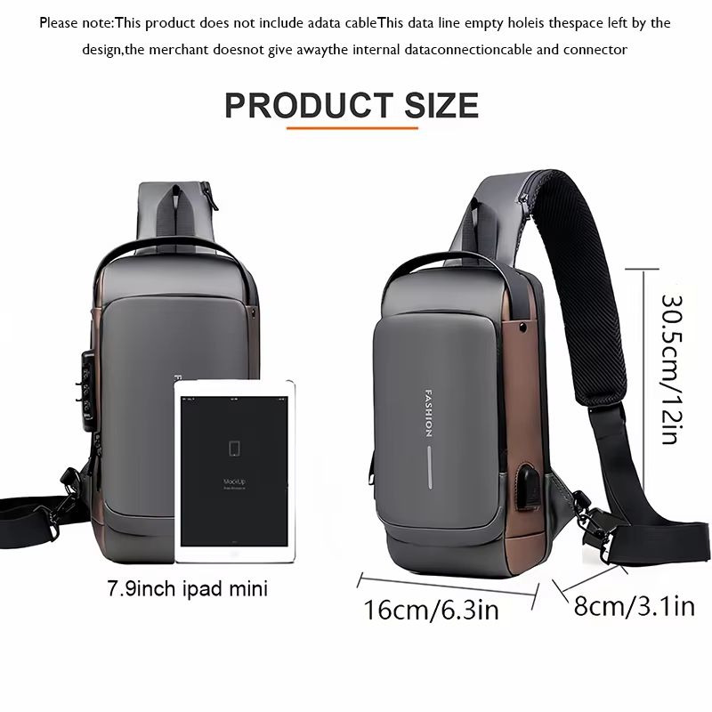 Mens AntiTheft Chest Bag  Durable Oxford Fabric Crossbody Backpack For Motorcycle Sports  Casual Tr 5