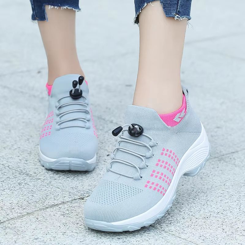 Womens Walking Sock Sneakers  Breathable Fly Weave Trainers With NonSlip Platform Sole 5