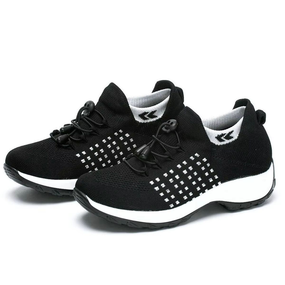 Womens Walking Sock Sneakers  Breathable Fly Weave Trainers With NonSlip Platform Sole 7