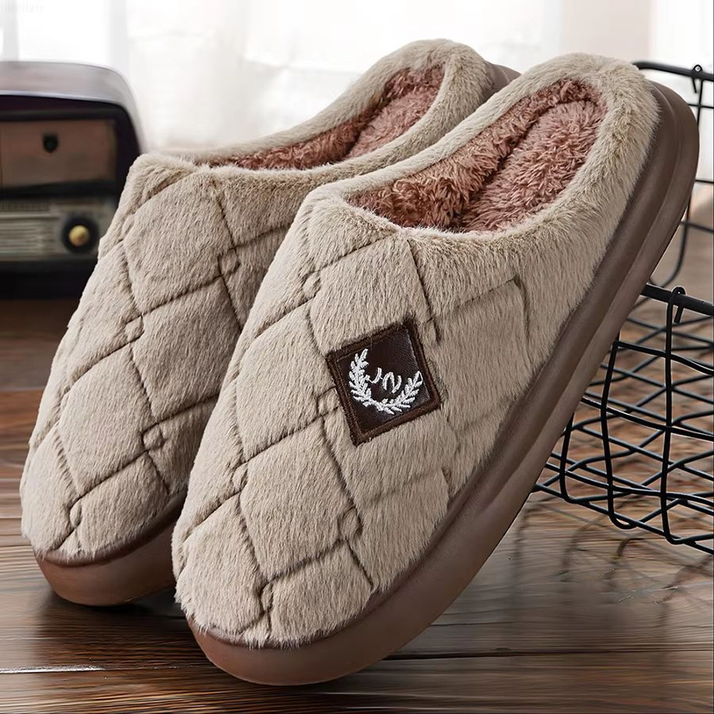 Mens Winter House Slippers  Plush Memory Foam NonSlip Indoor Shoes With Cozy Furry Lining 2