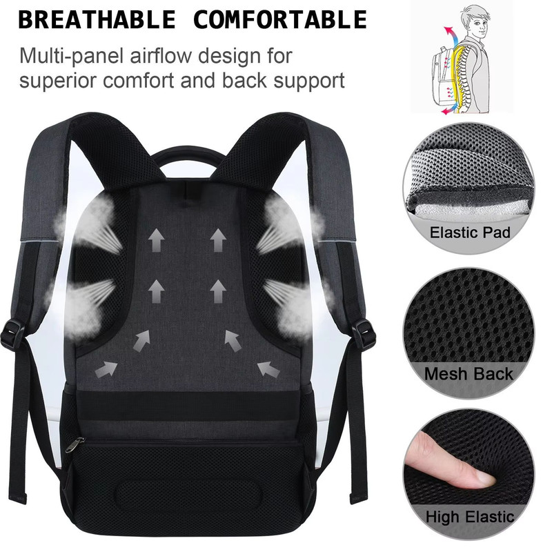 Mens Waterproof Travel Backpack  Large Capacity Laptop  Camera Bag For Outdoor Hiking  Daily Use 4