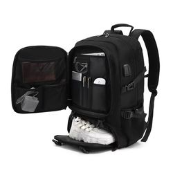 men's large capacity travel backpack – 50l/80l waterproof outdoor sports bag with shoe compartment