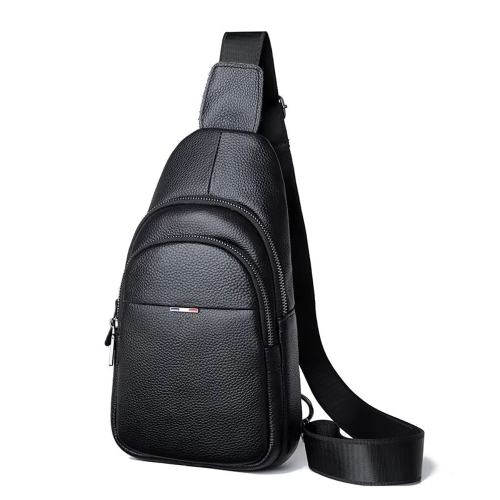 100 Genuine Leather Mens Chest Bag  Casual Crossbody Shoulder Messenger Bag For Daily  Travel Use 6