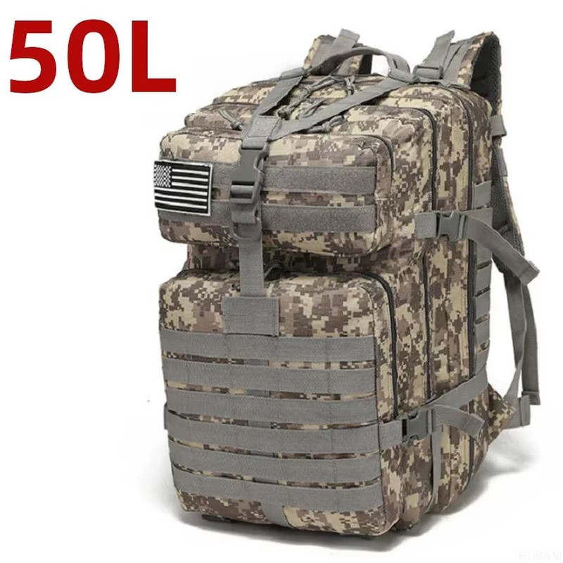 25L50L Tactical Waterproof Backpack  1000D Nylon Outdoor Rucksack For Hiking Camping Fishing  Hunti 16