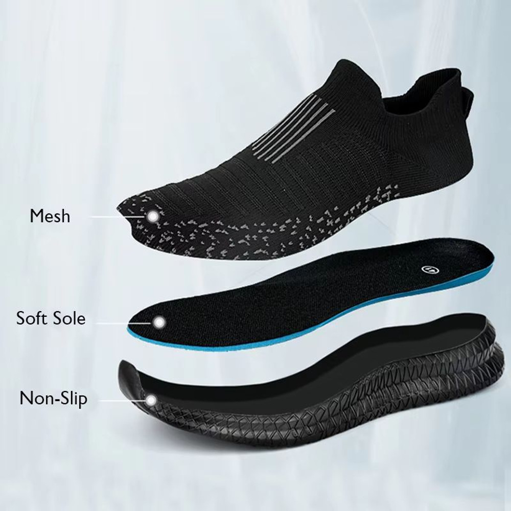 Mens Breathable Casual Shoes  Lightweight SlipOn Walking Sneakers With AntiSlip Sole 1