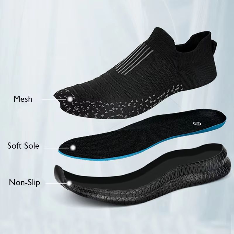 Mens Breathable Casual Shoes  Lightweight SlipOn Walking Sneakers With AntiSlip Sole 1