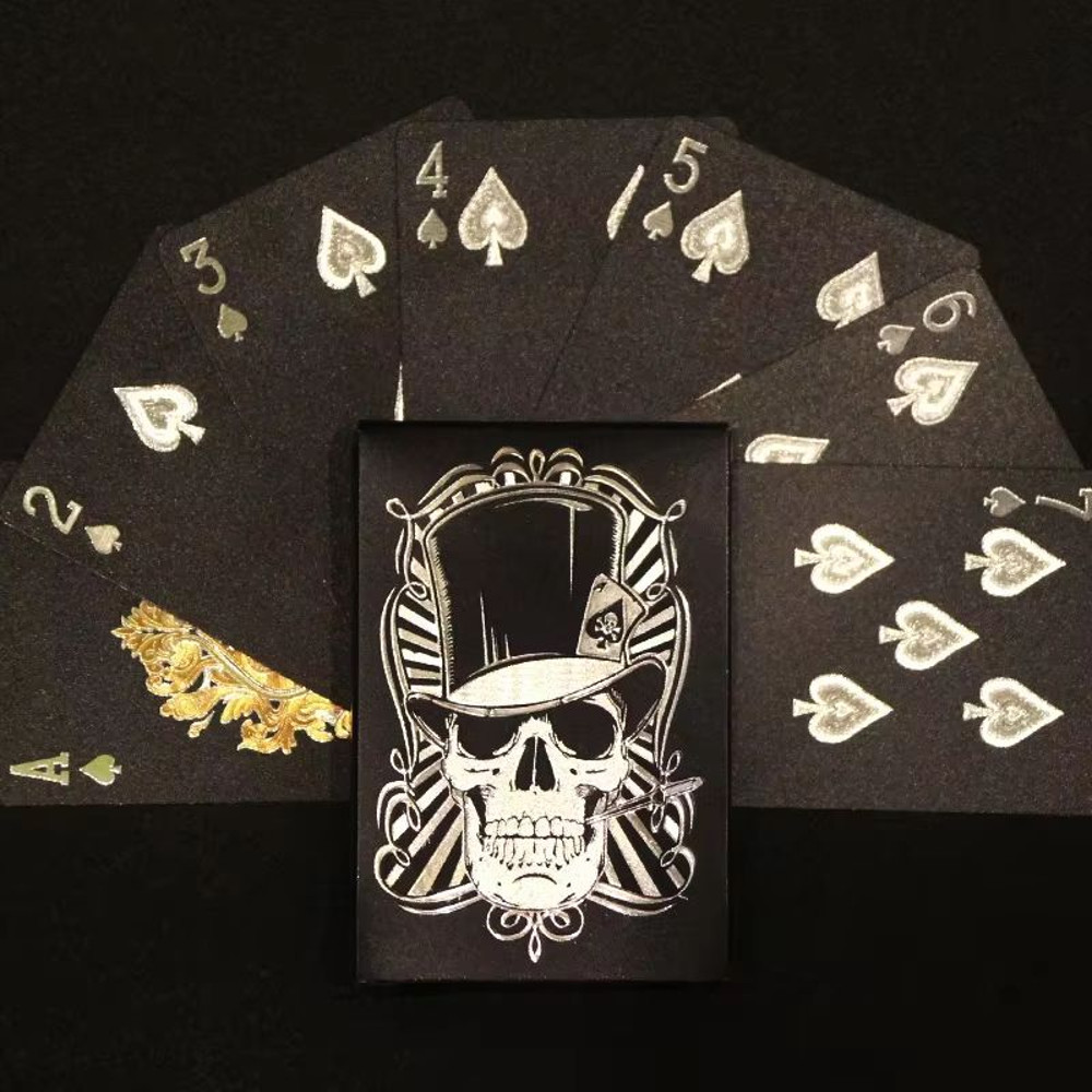 Luxury Waterproof Playing Cards Sleek Black Poker Deck For Magic Parties Game Nights 19
