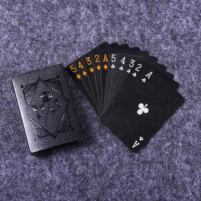 Luxury Waterproof Playing Cards Sleek Black Poker Deck For Magic Parties Game Nights 22