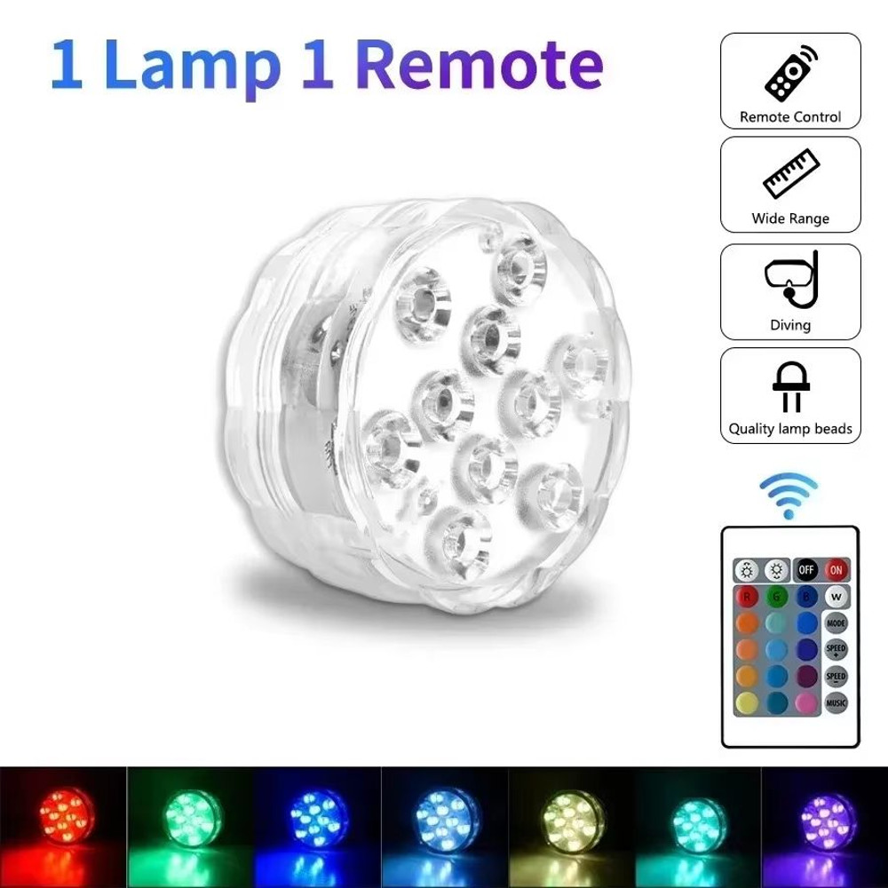 Waterproof LED Pool Lights  BatteryPowered RGB Submersible Decor For Parties  Weddings 9