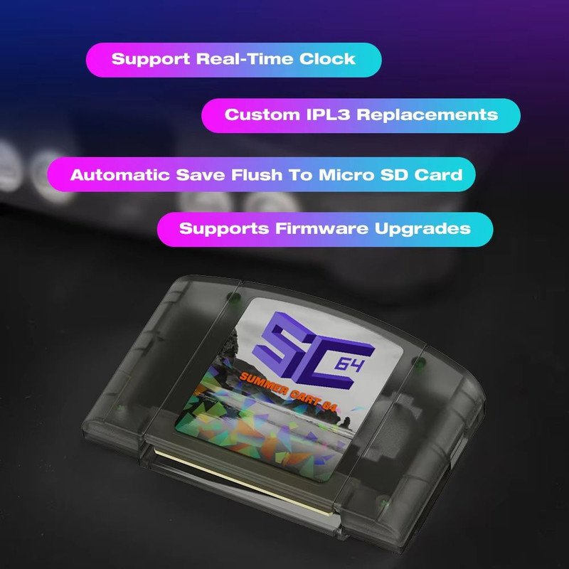 SummerCart 64 N64 Game Card With 32GB SD  5400 Classic Games  64DD Support 3