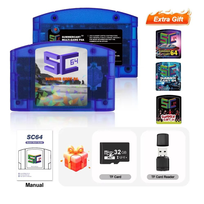 SummerCart 64 N64 Game Card With 32GB SD  5400 Classic Games  64DD Support 8