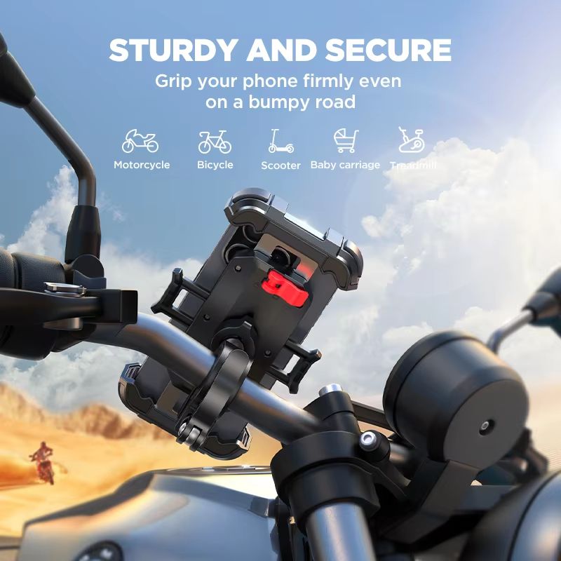 Joyroom Motorcycle Phone Mount  UltraStable Bike Phone Holder With Secure Handlebar Clamp For Scoot 5