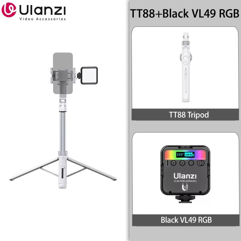 Ulanzi TT88 Overhead Phone Tripod  144M Extension Selfie Stick With Magnetic Clamp  Wireless Remote 10