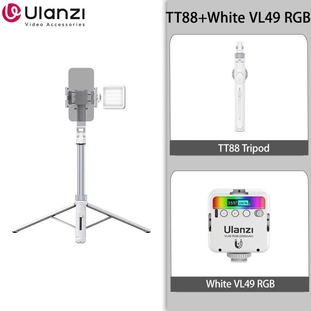 Ulanzi TT88 Overhead Phone Tripod  144M Extension Selfie Stick With Magnetic Clamp  Wireless Remote 12