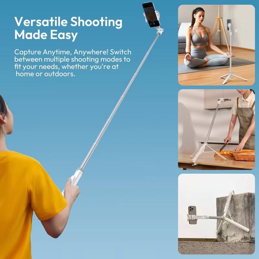 Ulanzi TT88 Overhead Phone Tripod  144M Extension Selfie Stick With Magnetic Clamp  Wireless Remote 1
