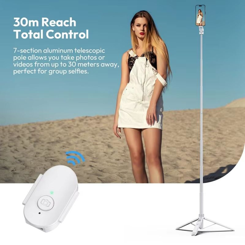 Ulanzi TT88 Overhead Phone Tripod  144M Extension Selfie Stick With Magnetic Clamp  Wireless Remote 5
