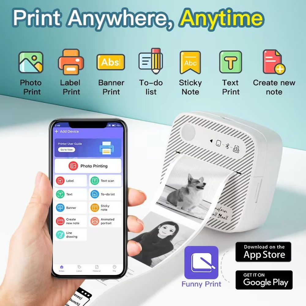DOLEWA B3 Portable Mini Printer  Wireless Bluetooth Inkless Sticker  Label Maker For Office School  1