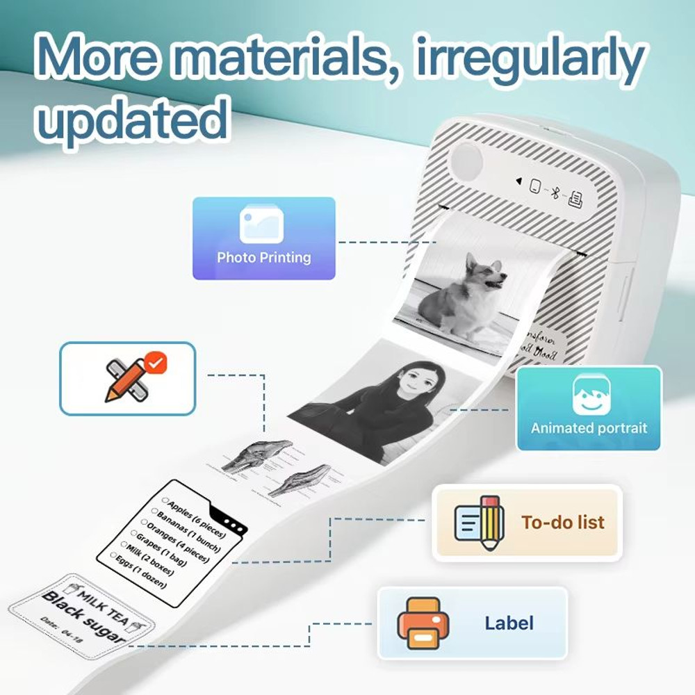 DOLEWA B3 Portable Mini Printer  Wireless Bluetooth Inkless Sticker  Label Maker For Office School  4