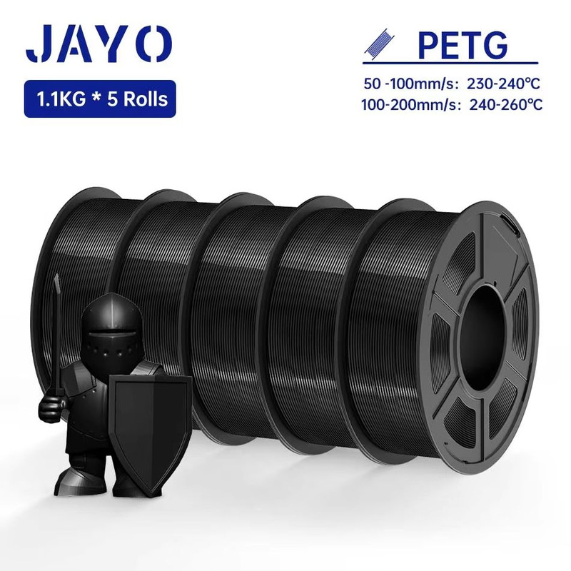 JAYO 3D Printer Filament Bundle  PLA ABS PETG Silk PLA 175mm 5 Rolls NoBubble Printing Material For 10