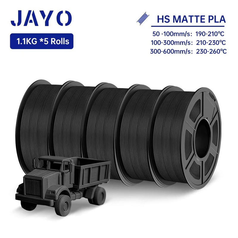 JAYO 3D Printer Filament Bundle  PLA ABS PETG Silk PLA 175mm 5 Rolls NoBubble Printing Material For 8