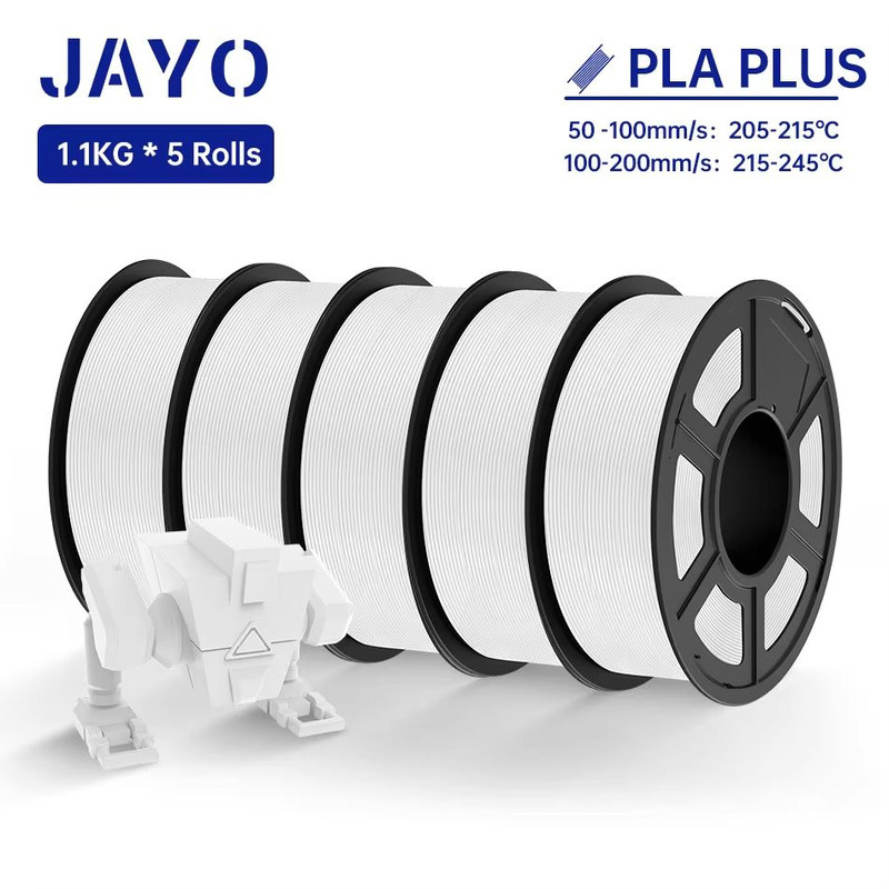 JAYO 3D Printer Filament Bundle  PLA ABS PETG Silk PLA 175mm 5 Rolls NoBubble Printing Material For 20