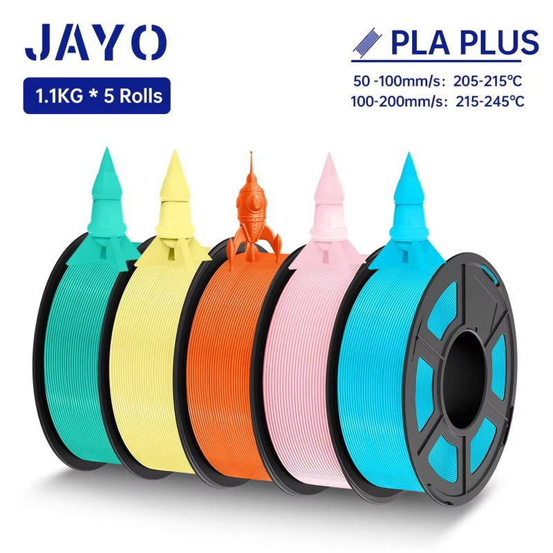 JAYO 3D Printer Filament Bundle  PLA ABS PETG Silk PLA 175mm 5 Rolls NoBubble Printing Material For 22