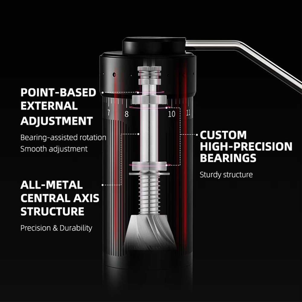 MHW3BOMBER Manual Coffee Grinder Adjustable Stainless Steel Conical Burr Grinder For Espresso Pou 4