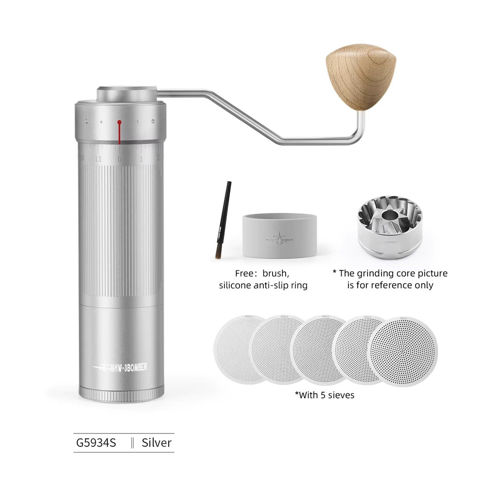 MHW3BOMBER Manual Coffee Grinder Adjustable Stainless Steel Conical Burr Grinder For Espresso Pou 7