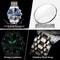 POEDAGAR Luxury Mens Watch Waterproof Stainless Steel Chronograph Quartz Wristwatch With Luminous 3
