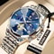 POEDAGAR Luxury Mens Watch Waterproof Stainless Steel Chronograph Quartz Wristwatch With Luminous 10