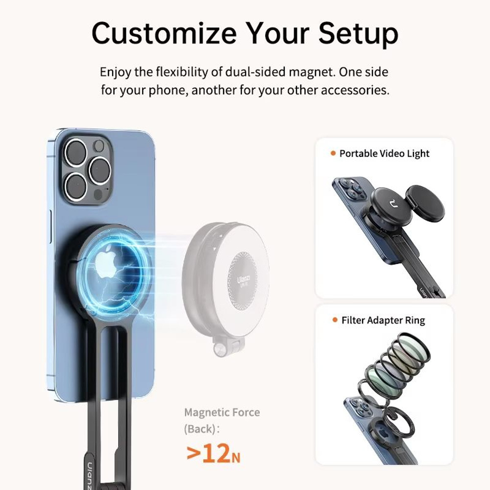 Ulanzi MA30 MagSafe Phone Tripod  DualSided Magnetic Phone Holder  Stand For IPhone Vlogging Travel 3