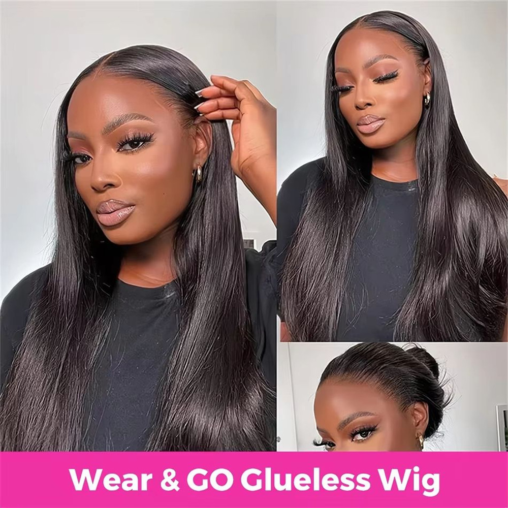 30 Glueless HD Lace Closure Wig  100 Human Hair PreCut Ready To Wear Bone Straight Wig 4x45x5 3