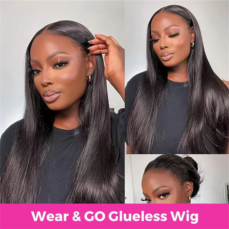 30 Glueless HD Lace Closure Wig  100 Human Hair PreCut Ready To Wear Bone Straight Wig 4x45x5 3