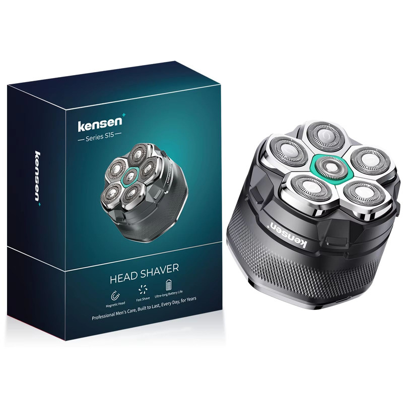 KENSEN Electric Head Shaver  6D Magnetic Bald Mens Razor With LED Display USB Rechargeable  Waterpr 6