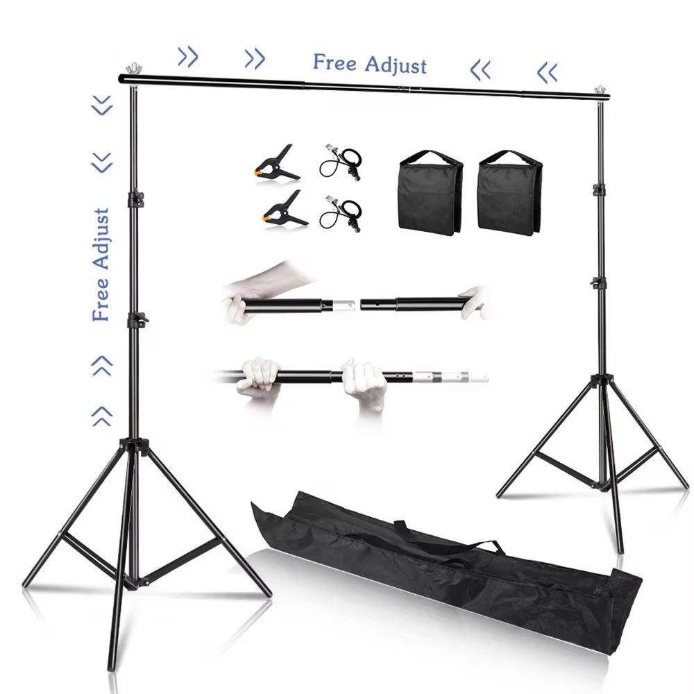 Photography Backdrop Stand  Adjustable Telescopic Background Stand For Studio Video And Party Decor 10