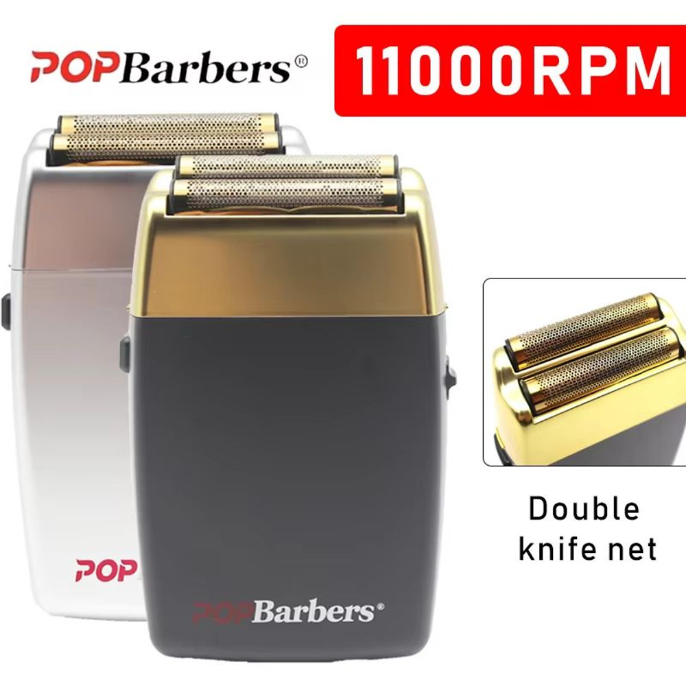 POP Barbers P620 Professional Electric Beard Trimmer Double Foil Shaver USB Rechargeable Hair Cut 0