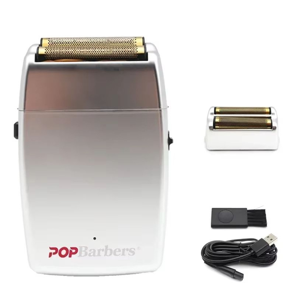 POP Barbers P620 Professional Electric Beard Trimmer Double Foil Shaver USB Rechargeable Hair Cut 10